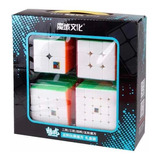 Box 4 Cubo Mágico Moyu Meilong Stickersless Profissional Cor Da Estrutura Stickerless