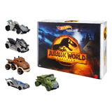 Box Hot Wheels Temático Jurassic World 5 Carrinhos - Mattel Cor Colorido