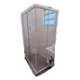 Box Para Banheiro Em L Vidro Incolor 8 Mm 90 X 90 Cm