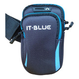 Braçadeira Suporte Porta Celular Braço Corrida Bike Academia Cor Azul aço