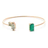 Bracelete Aberto Fusion Esmeralda