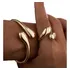 Bracelete Anel Grosso Gota Duplo Pulseira Maximalista Ouro