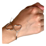 Bracelete Coracao Pulseira Prata