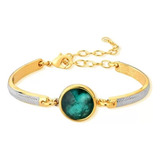 Bracelete De Esmeralda Folheado
