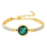 Bracelete De Esmeralda Folheado