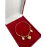 Bracelete De Ouro Maciço 18k Elo Português Corações 4.7g