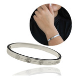 Bracelete Feminino Aço Inox Cor Prata 17cm Católico Devoção Cor São Bento