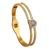 Bracelete Feminino Coracao Banhado