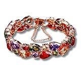 Bracelete Feminino Premium Com Zircônias Coloridas Acabamento Premium   Elegant Colors   Bolsa De Tecido