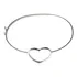 Bracelete Fino Fio Quadrado Prata 925 Coração Com Fecho 