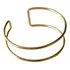 Bracelete Folheado Vazado Dois Aros Feminino Dourado