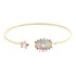 Bracelete Olho Mistico Cravejado Cristal Topázio Banho Ouro 