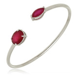 Bracelete Prata Zirconia Rubi