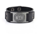 Bracelete Pulseira Couro Arvore