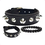 Bracelete Pulseira Couro Spike