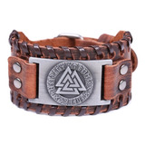 Bracelete Pulseira Couro Viking
