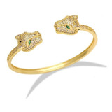 Bracelete Pulseira Leopardo Dourado