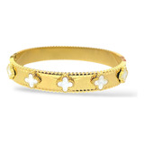 Bracelete Pulseira Trevo Madreperola