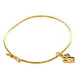 Bracelete Rígido Prata 925 Dourada 18k - Pingente Patinha