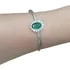 Bracelete Ródio Branco Zircônia Verde Esmeralda