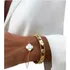 Bracelete Trevo Madrepérola Grosso Ouro + Brinde Pulseira