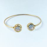 Bracelete Zirconia Redonda Dourado