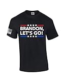 Brandon  Camiseta Masculina Patriótica Divertida De Manga Curta Camiseta Gráfica Let S Go America  Preto  6G