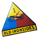 Brasão 1  Divisão Blindada Old Ironsides Mdf 15 Cm X 15 Cm