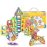 Brastoy Blocos De Montar Magnéticos Construção Infantil Brinquedo Educativo  120 Peças 