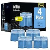 Braun Cartuchos De Recarga Clean & Renew Ccr, Limpa Seu Barbeador Para Uma Higiene Ideal, Remove Partículas Residuais De Cabelo E Pele, Aroma De Limão, 674 Ml (pacote Com 4)