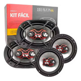 Bravox Kit Fácil Som Automotivo 6x9 + 6 Pol 240w Rms 4 Ohms