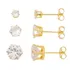 Brinco 1 2 3 Furos Trio Folheado Ouro Veja Opções - Promoção