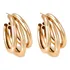Brinco 3 Argolas Estilo Festa Dourado 18k  Feminino