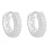 Brinco Argola 12mm Três Fileiras Cravejadas Prata 925 De Lei