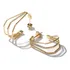 Brinco Argola 3 Fios Zirconia Banhado Prata 925 Ou Ouro 18k