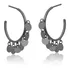 Brinco Argola Chapinhas Redondas Lisas Semijoia Ródio Negro