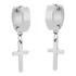 Brinco Argola Cruz Aço Inox Masculino Feminino Prateado Top