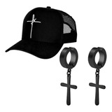 Brinco Argola Cruz Crucifixo