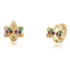 Brinco Argola Lacinho Colorido Cravejado  Folheado Ouro18k