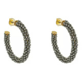 Brinco Argola Lila Cristais