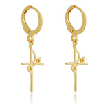 Brinco Argola Pingente Crucifixo