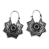 Brinco Argola Prata Flor