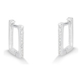 Brinco Argola Quadrada Zirconias