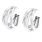 Brinco Argola Tripla Folheada
