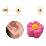 Brinco Bola 3mm Ouro