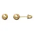 Brinco Bola 4mm Em Ouro 18k Recém Nascido Cor Dourado