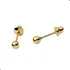 Brinco Bola Infantil Para Bebê 3mm Em Ouro 18k