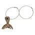 Brinco Carnaval Argola Grande Com Rabo De Peixe Dourado