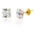 Brinco Carre 5mm Ouro 18k Zircônia Solitário 5,00mm Adulto