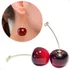 Brinco Cereja Cherry Feminino Banhado Ouro Saquinho Veludo